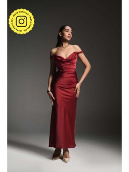 IT GIRL - Jacqueline Maroon Dress
