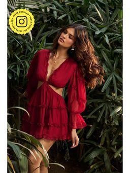 IT GIRL - Love Bite Maroon Dress