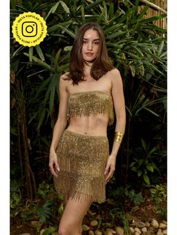 IT GIRL - Drip By The Dip Gold Skirt Set