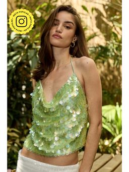 IT GIRL - Hot For Sequins - Green Top