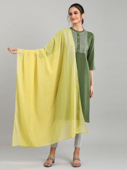 Aurelia - Yellow Printed Dupatta