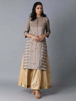 W - Grey Geometric Kurta