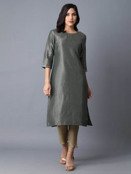 W - Green Embroidered Kurta