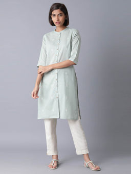 W - Green Printed Kurta