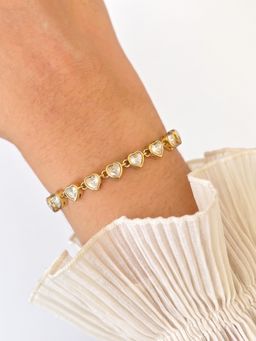 Sorele - Women Anti-Tarnish 18K Gold-Plated Cz Studded Bracelet