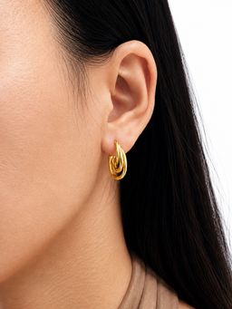 Sorele - Women Anti-Tarnish 18K Gold-Plated Cz Hoop Earrings
