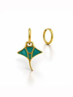 Sorele - Women Anti-Tarnish 18K Gold-Plated Turquoise Drop Earrings