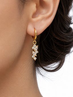 Sorele - Women Anti-Tarnish 18K Gold Plated Cz Stone Drop Earrings