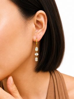 Sorele - Women White Anti-Tarnish 18K Gold-Plated Drop Earrings
