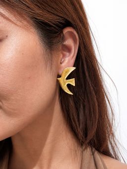 Sorele - Women Anti-Tarnish 18K Gold-Plated Bird Stud Earrings
