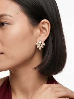 Sorele - Women Anti-Tarnish 18K Gold-Plated Crystal Stud Earrings