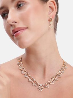 Estele - Enchant Cz White Gold Plated Jewellery Set