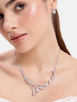 Estele - White Cz Rhodium Plated Jewellery Set