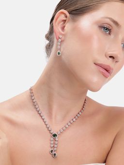 Estele - Multi-Color Rosegold Plated Jewellery Set