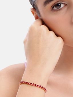 Estele - Opulent Red Stone Gold Bracelet