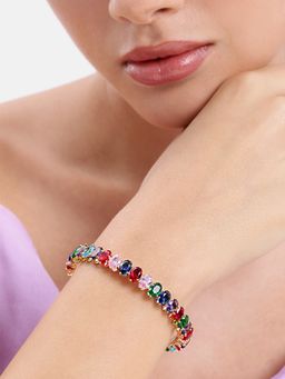 Estele - Gold Finish Multi-Color Crystal Bracelet
