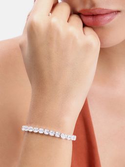 Estele - Radiant White Square Tennis Bracelet