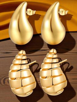 Fabula - Gold Tone Waterdrop Earrings (Pack Of 2)