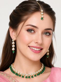 Fabula - Multi-Color Beads And Kundan Delicate Ethnic Jewellery Set