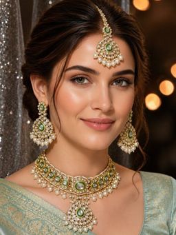 Fabula - Women Meenakari Kundan Jewellery Set