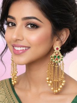 Fabula - Gold Heritage Kashmiri Drop Earrings