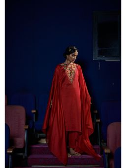 SHIKHA MEHTA - Berry Olivia Kaftan and Pant (Set of 2)