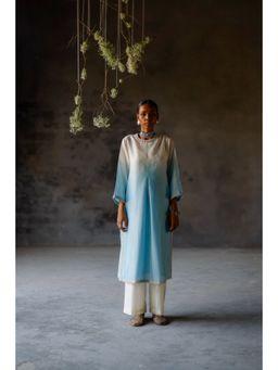 SHIKHA MEHTA - Asmani Angahi Kurta with Pant and Slip (Set of 3)