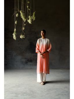 SHIKHA MEHTA - Coral Angahi Kurta with Pant and Slip (Set of 3)