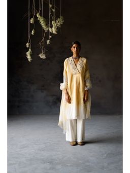 SHIKHA MEHTA - Yellow Advika Kurta with Palazzo and Dupatta (Set of 3)