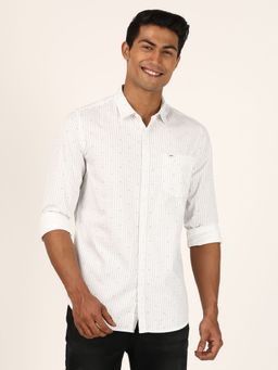 Lee - Men's Printed White Shirt Slim Fit