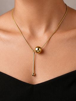ARTKLIM - Sleek Gold Ball Drop Anti-Tarnish Necklace