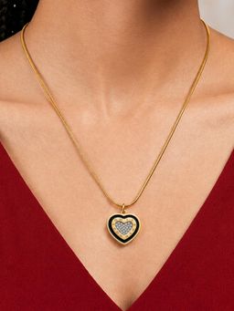 ARTKLIM - Heart Crystal Pendant Anti-Tarnish Necklace