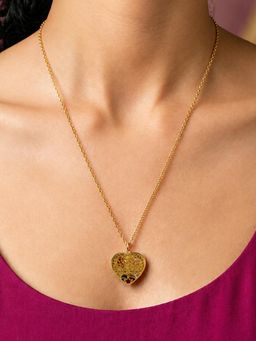 ARTKLIM - Vintage Floral Heart Anti-Tarnish Necklace