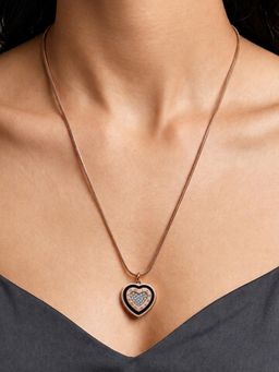ARTKLIM - Rose Gold Heart Crystal Anti-Tarnish Necklace