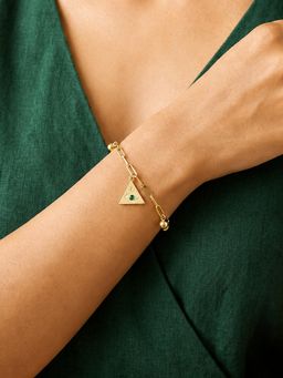 ARTKLIM - Mystic Evil Eye Sun Star Charm Gold-Tone Anti-Tarnish Bracelet