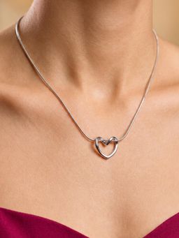 ARTKLIM - Silver Heart Knot Anti-Tarnish Pendant Necklace