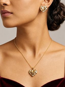 ARTKLIM - Molten Heart Statement Anti-Tarnish Pendant Jewellery Set