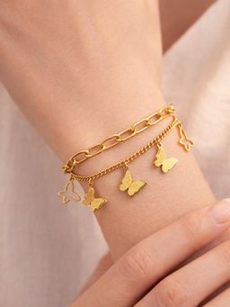ARTKLIM - Golden Butterfly Charm Anti-Tarnish Bracelet