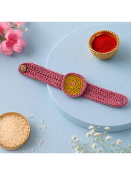 ISHKAARA - Handmade Mauve Crochet Toy Watch Crochet Rakhi