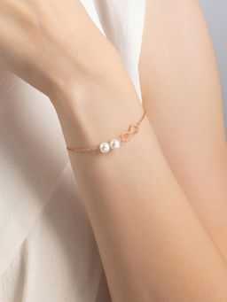 TOUCH925 - Pure 925 Silver Infinity Pearl Charm Bracelet
