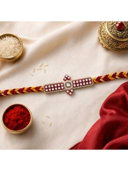 ISHKAARA - Premium Shahi Kundan Grid Rakhi