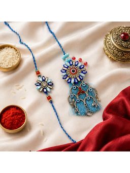 ISHKAARA - Premium Neel Suraksha Evil Eye Thread Rakhi With Lumba