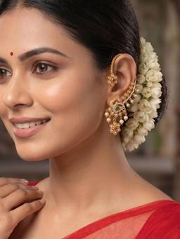Niscka - Gold Plated Peacock Ear Cuffs