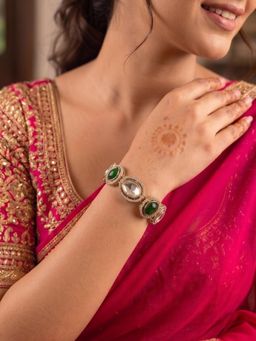 Niscka - Kundan Gold Plated Statement Bracelet