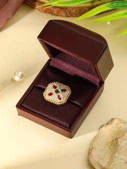 ZEWEL WORKS - Ruby/Emerald Cocktail Ring