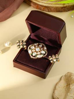 ZEWEL WORKS - White Stone Cocktail Ring