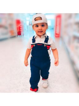 CHERRY CRUMBLE BY NITT HYMAN - Blue Denim Playground Dungaree