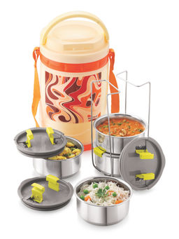 MAGNUS - Pride 4 Orange Insulated Office Lunch Box -1000 ml