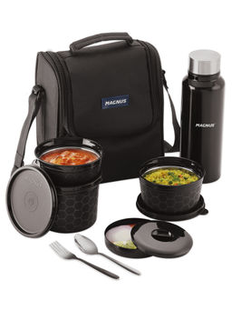 MAGNUS - Microwave Eva 5 Lunch Box Set Of 3 (Black)