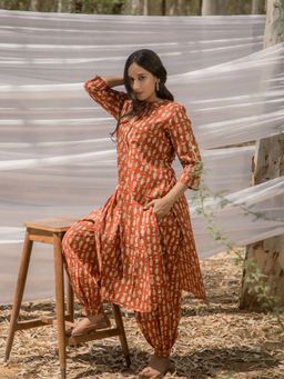 Mera Rang - Round Collar Pathani Kurta with Harem Pant